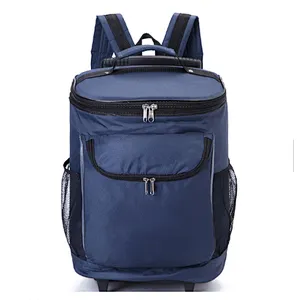 Custom Wheeled Trolley Rolling Beach Hiking Insulated Cooler Backpack Bag With Wheels