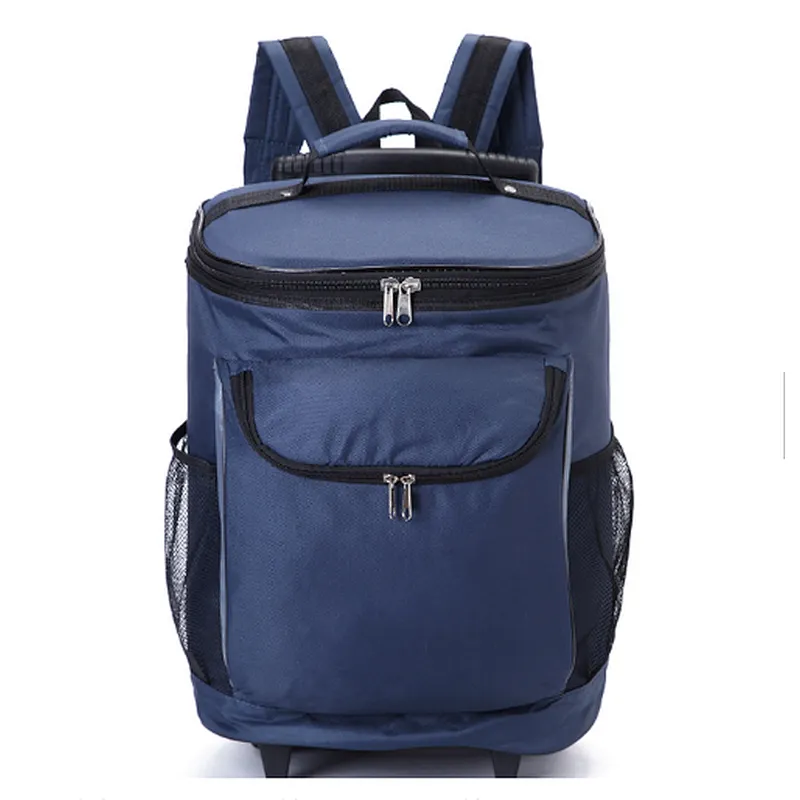 Custom Wheeled Trolley Rolling Beach Hiking Insulated Cooler Backpack Bag With Wheels