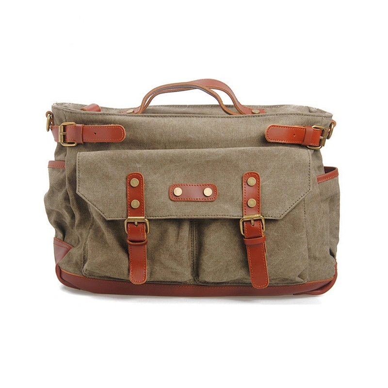 Custom Waxed Canvas Weekender Duffle Bag Full Grain Leather Trim Travel Duffel Bags Outdoor Travel Organizer Bags