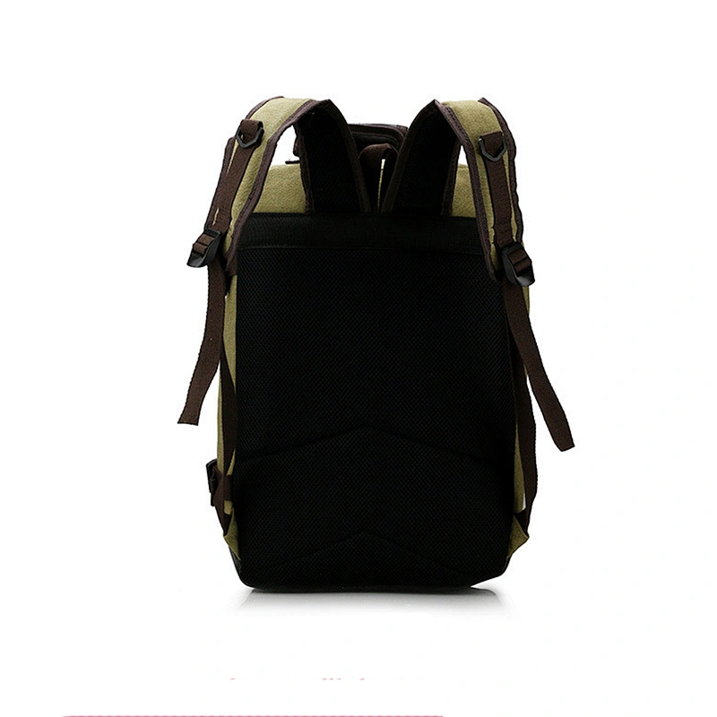 Customized Unisex Retro Casual Backpack Canvas School Backpack Leather Laptop Backpack