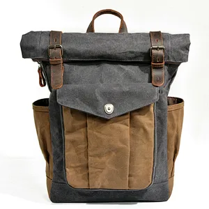 Wholesale make canvas backpack rucksack high quality outdoor school Backpacks