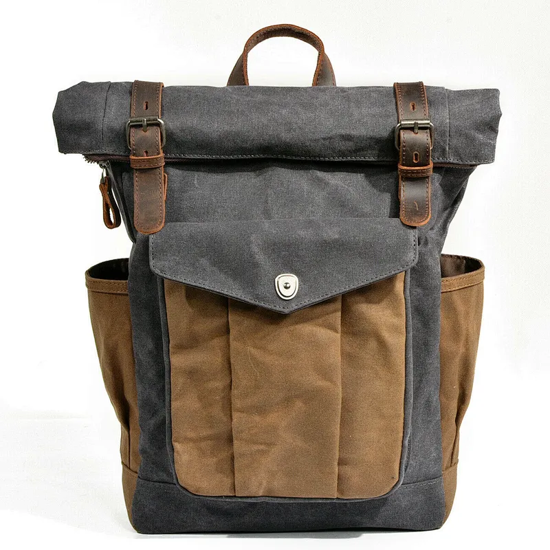 Wholesale make canvas backpack rucksack high quality outdoor school Backpacks