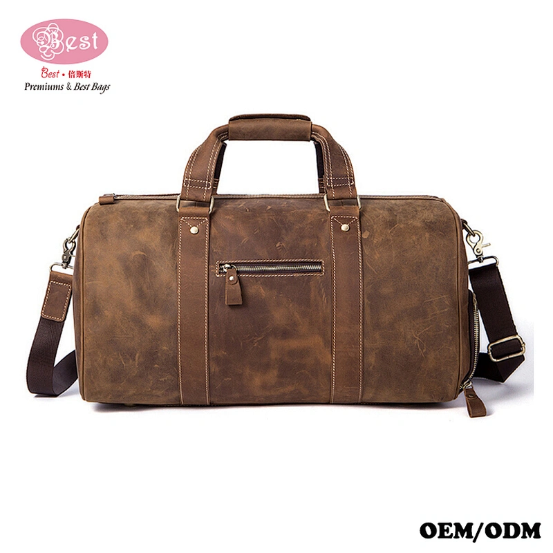 Wholesale Overnight Weekend Luggage Leather Tote Bag Travel Duffel Bag