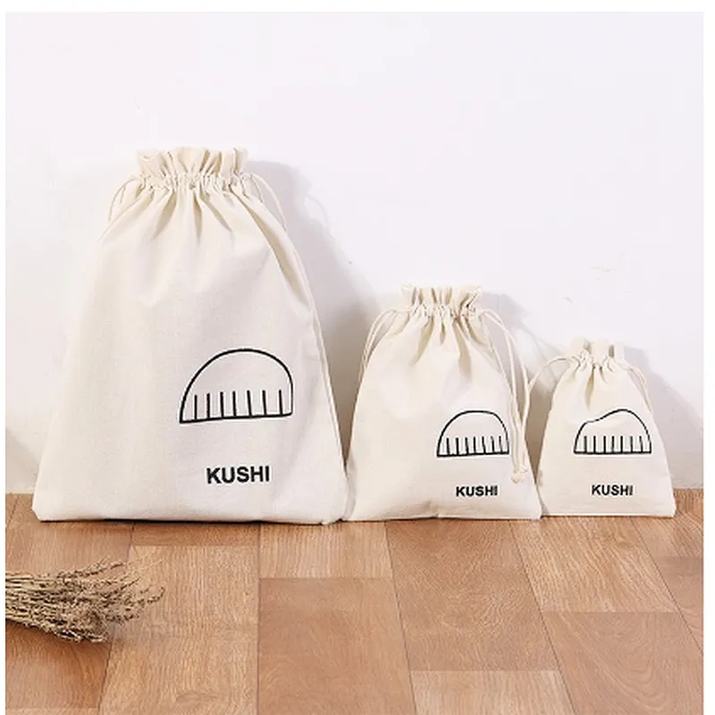 Grain storage bags small cotton cloth drawstring pouch canvas gift bag