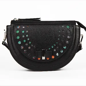 2019 wave point oil painting series hot-sale fashion original design women stylish bags leather messenger bags