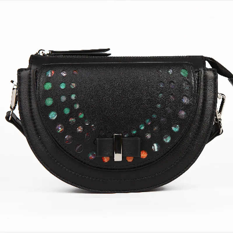 2019 wave point oil painting series hot-sale fashion original design women stylish bags leather messenger bags