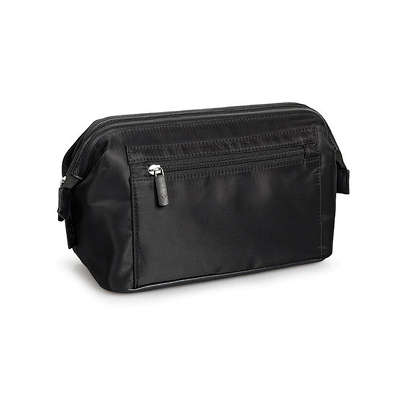 Fashion durable toilery bag large black hanging cosmetic bag for mens