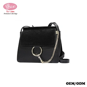 The Best Selling Drop Shipping Designer Branded Real Leather with Suede Flap Cross-body Bag Chic Handbag
