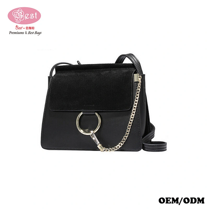 The Best Selling Drop Shipping Designer Branded Real Leather with Suede Flap Cross-body Bag Chic Handbag