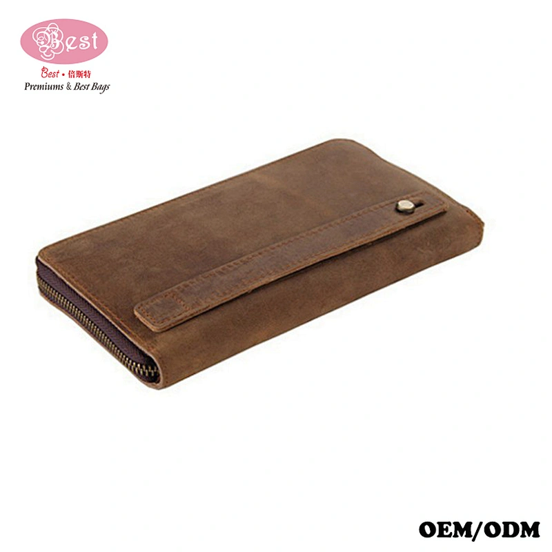 Custom Leather Coin Purse Slim Money Pouch wallet lining fabric wallet guangzhou Zip Leather Wallet