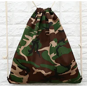 Fashion foldable military long rope gym drawstring duffle sports bag with logo