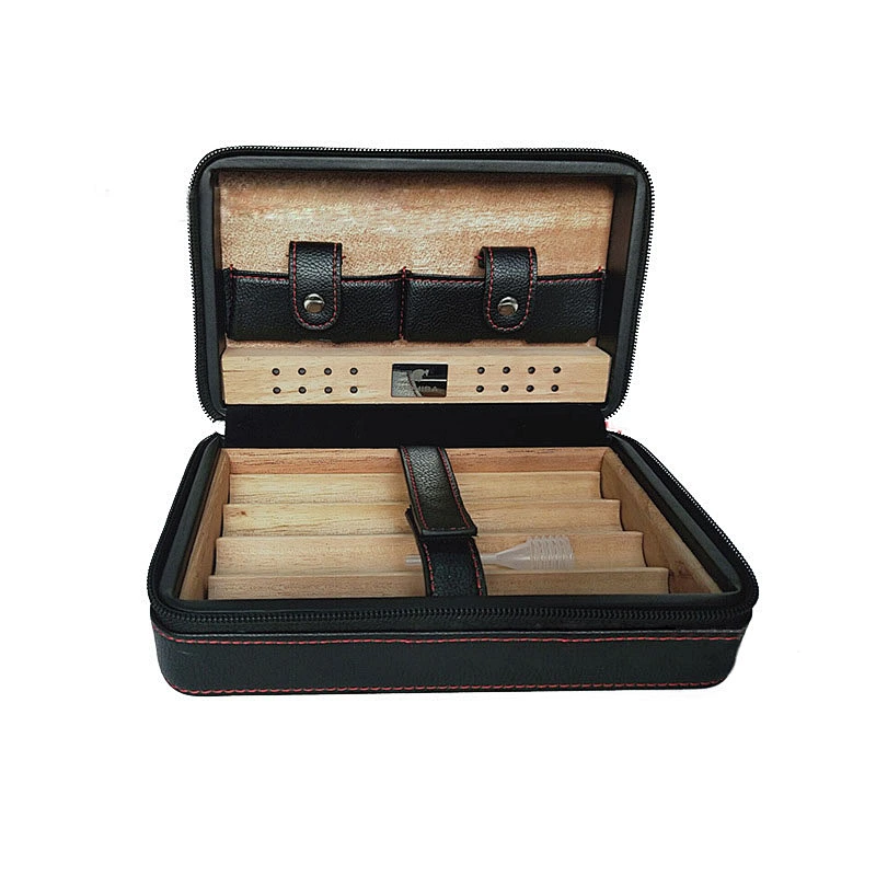 Wholesale custom handmade moisturizing spanish cedar cigar boxes 4 portable cigar cases for smoking or gift