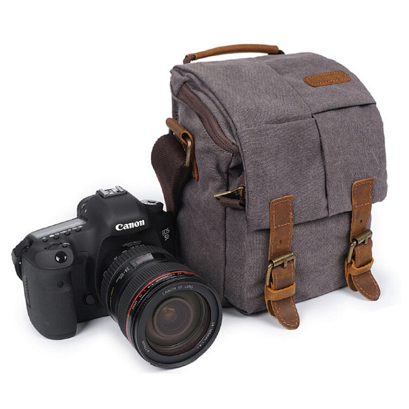 Cross-Border Camera Bag Men's Messenger Bag Waterproof Canvas Photography Bags