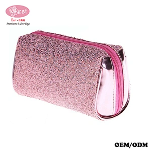 Portable Pink Makeup Tool Bags Sequin Bling Organizer Cosmetic Bags