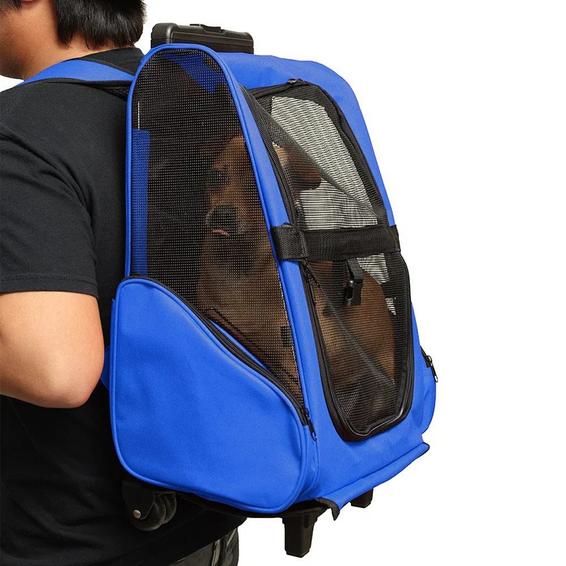 Trolley pet cat dog carrier trolley bag with wheels