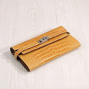 New Fashion Style Genuine Leather Handbags Ladies Purse Crocodile Pattern Clutch Wallet