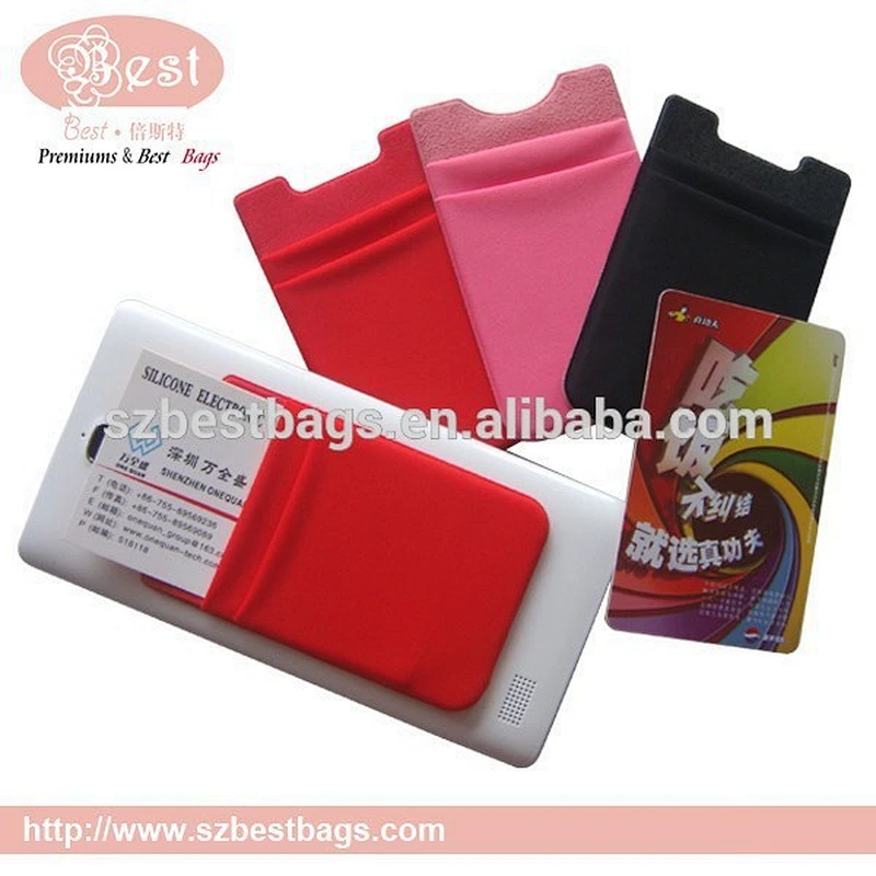 3m card holder silicon lycra for smart wallet mobile phone card holder