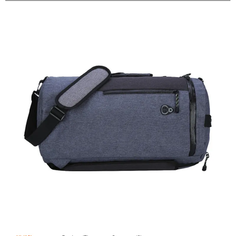 Custom weekend blue oxford sports duffle gym backpack totes bag with custom logo