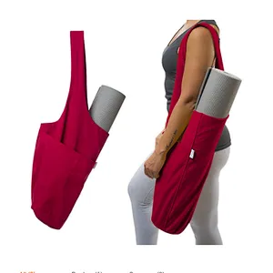 Wholesale customize large capacity canvas sling yoga mat bag for large yoga mat