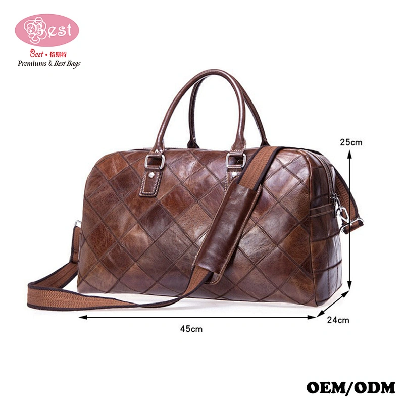 Genuine Leather Shoulder Handbag Weekend Bag Travel Tote Duffle Bag