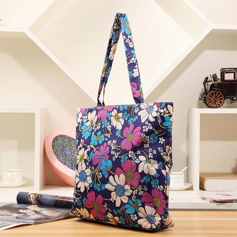 High quality portable large decorative nylon foldable shopping bag with zipper