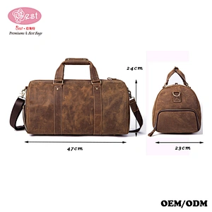 Wholesale Overnight Weekend Luggage Leather Tote Bag Travel Duffel Bag