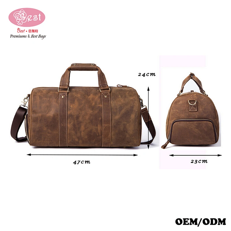 Wholesale Overnight Weekend Luggage Leather Tote Bag Travel Duffel Bag