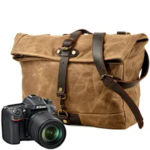 European and American Style Vintage Photography bags Waterproof Wax Canvas Camera Bag