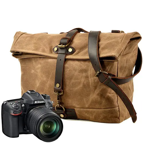 European and American Style Vintage Photography bags Waterproof Wax Canvas Camera Bag