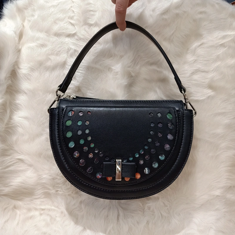 2019 wave point oil painting series hot-sale fashion original design women stylish bags leather messenger bags