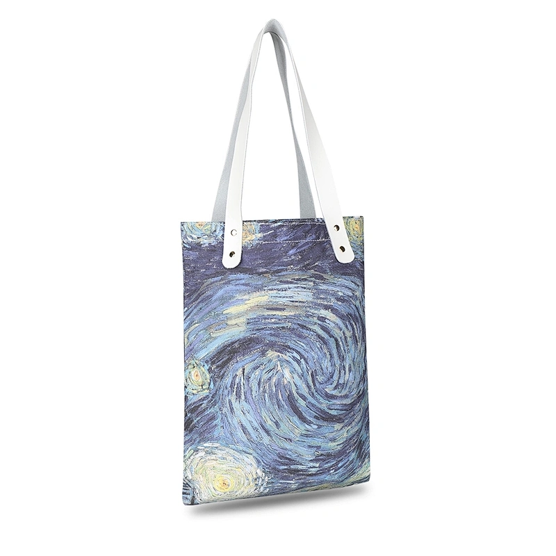 Cotton canvas eco-friendly starry sky pattern hand bag gift bag tote bag