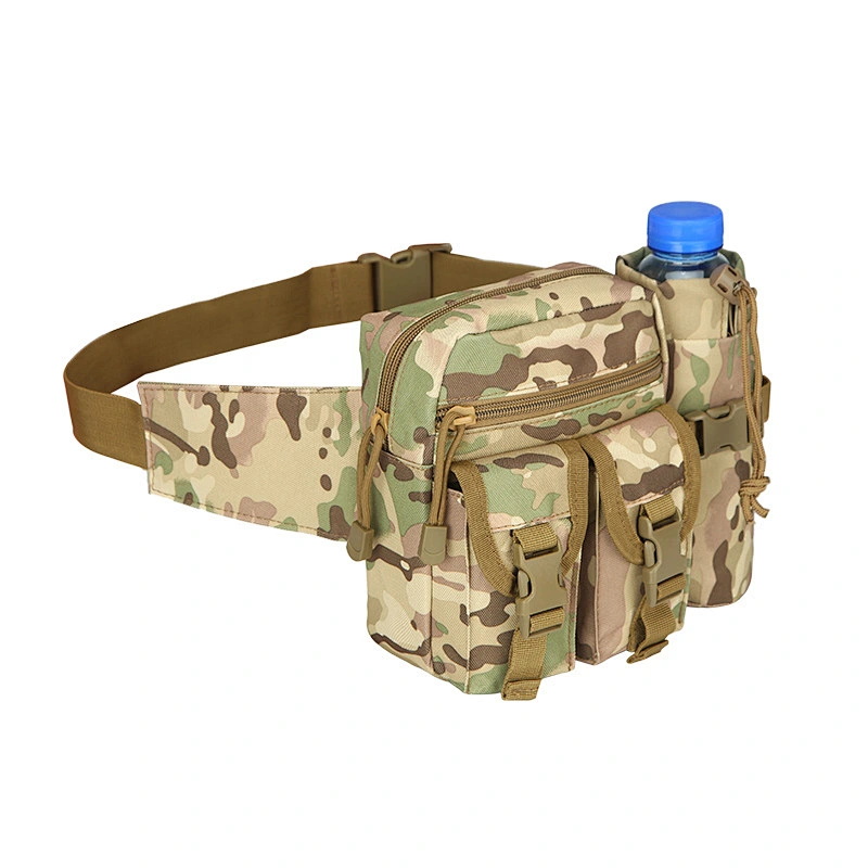 canvas running multi-functional waterproof backpack day hiking travel  bag  fashion waist purse with kettle pocket  for men