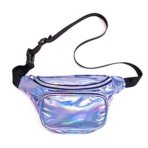Wholesale Waterproof Waist Woman Bag Neon Holographic Belt Waist Money Fanny Bum Pack Bag with Logo