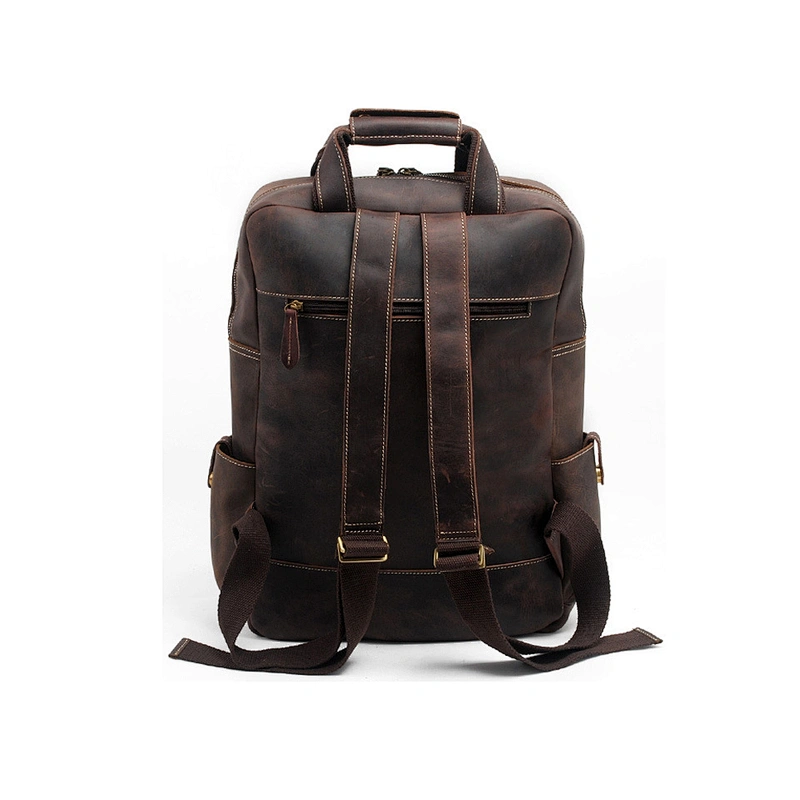 2019 Vintage Crazy Horse leather Fashion Travel Bags Men's Laptop Backpack