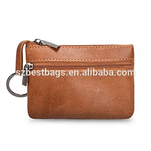 Genuine Leather small change coin pocket mini wallet card holder key wallet