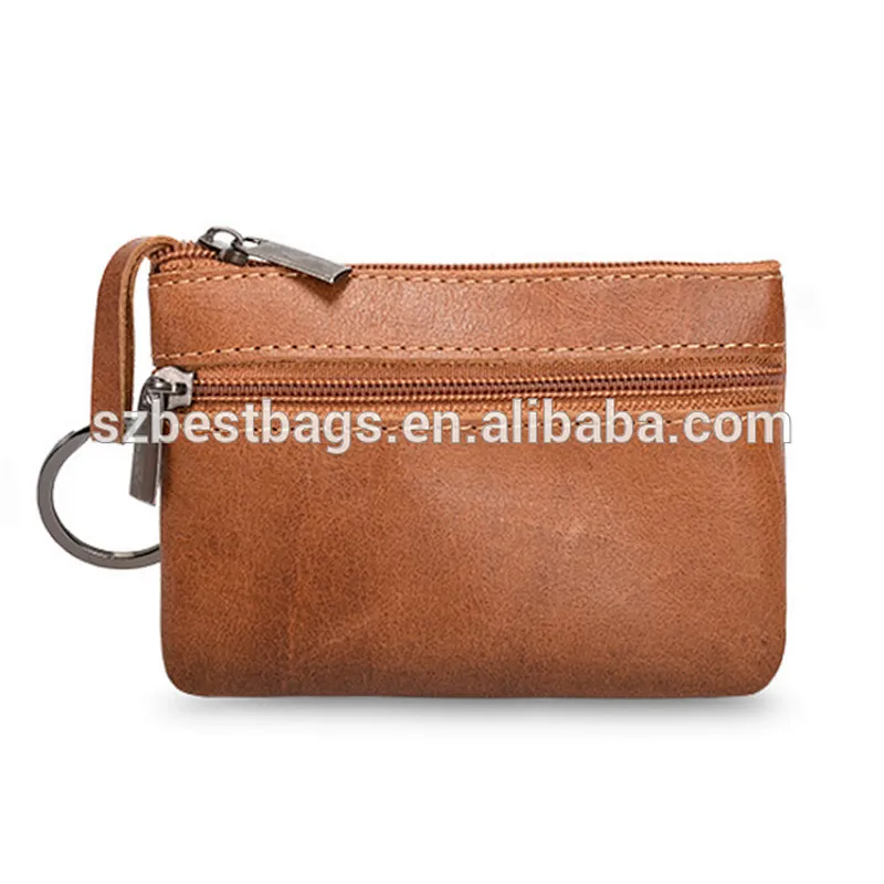 Genuine Leather small change coin pocket mini wallet card holder key wallet
