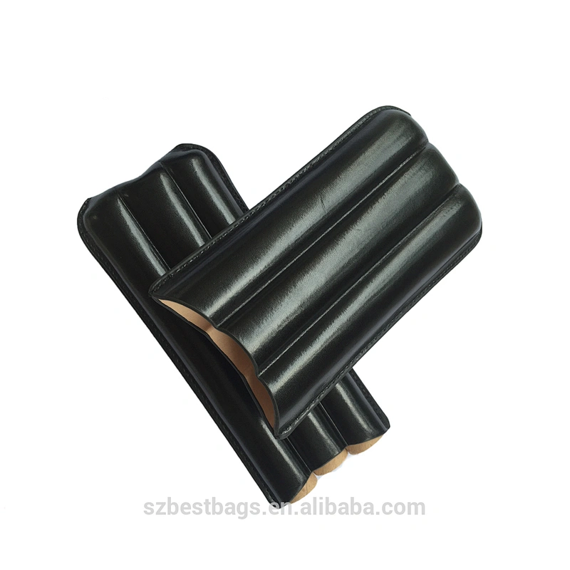 Shenzhen factory custom humidor case handmade real leather box cigar case