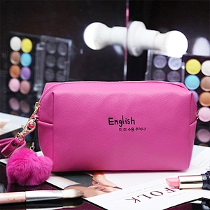 Portable waterproof ladies fashion gold makeup cosmetic travel pouch make up bag