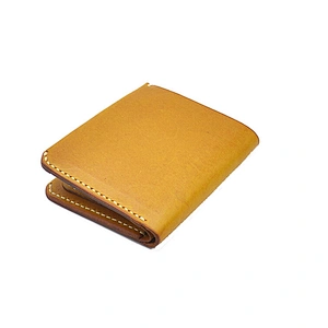 Custom Mens Slim Leather Wallet Tanned Folding Leather Coin Purse