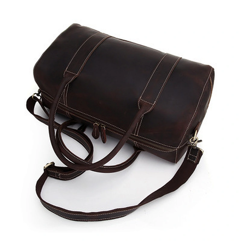 China supplier Vintage Duffel bag For Men Large Capacity Waterproof Travel bag Genuine Leather Outdoor bag