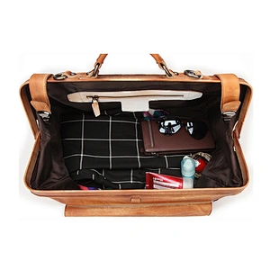 Brown Vintage Genuine Leather gym duffel bag Travel Duffle Weekender