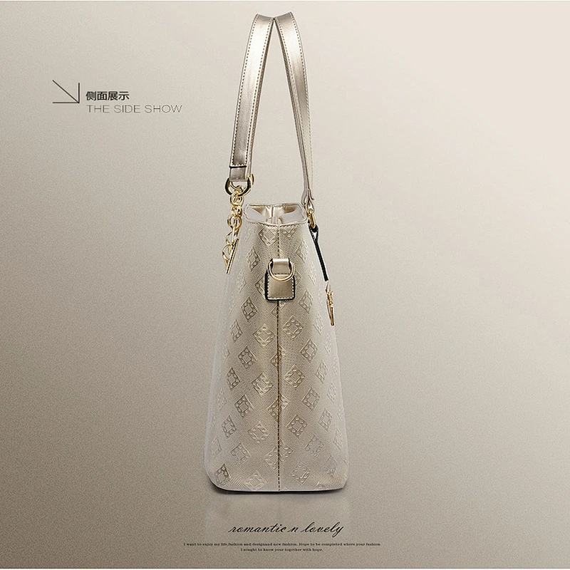 Elegant simple embossed  rhombus six-piece bag with cross-body handbag for lady for shopping or daily use