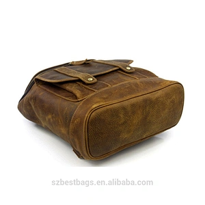 Classic Laptop Backpack Full-Grain Cowhide Leather Rucksack Travel Backpacks