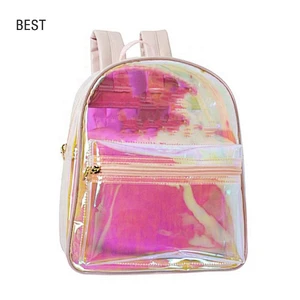 custom fashion school bag pvc hologram backpack