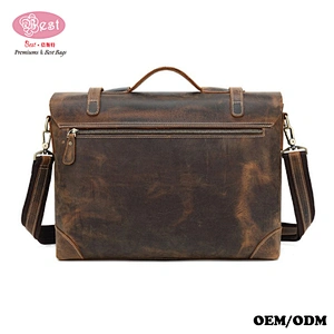 Business Handbag Genuine Leather Vintage Mens Leather Messenger Bags