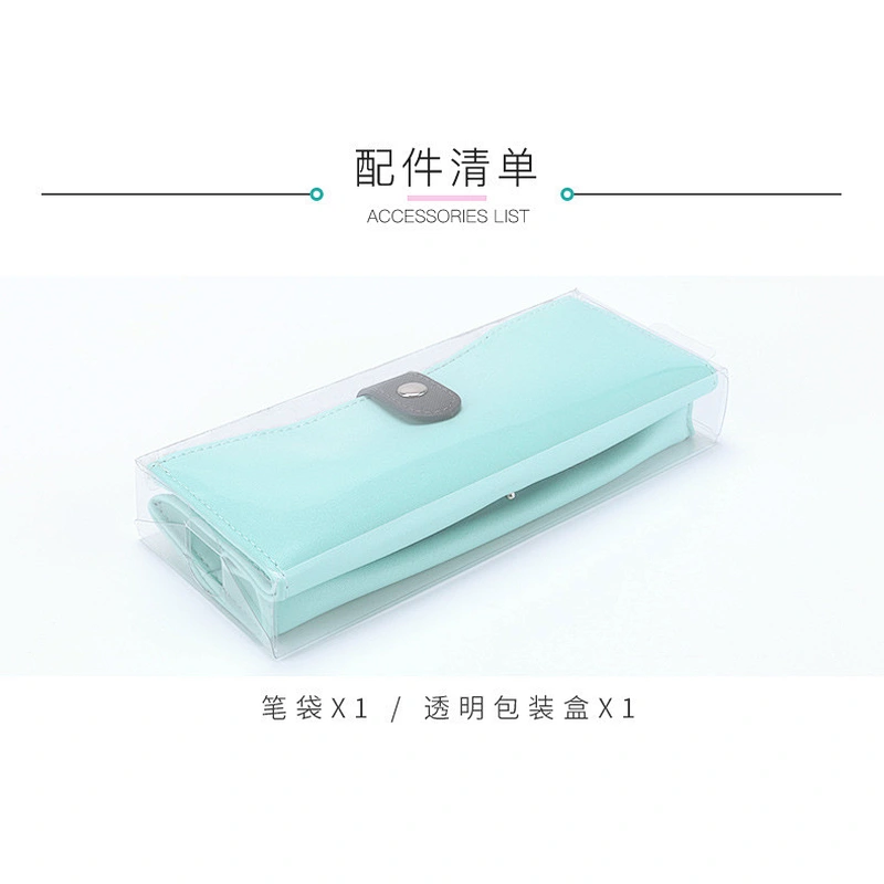 korean style simple creative pu high capacity pen bag stationery bag pencil bag  for office or school