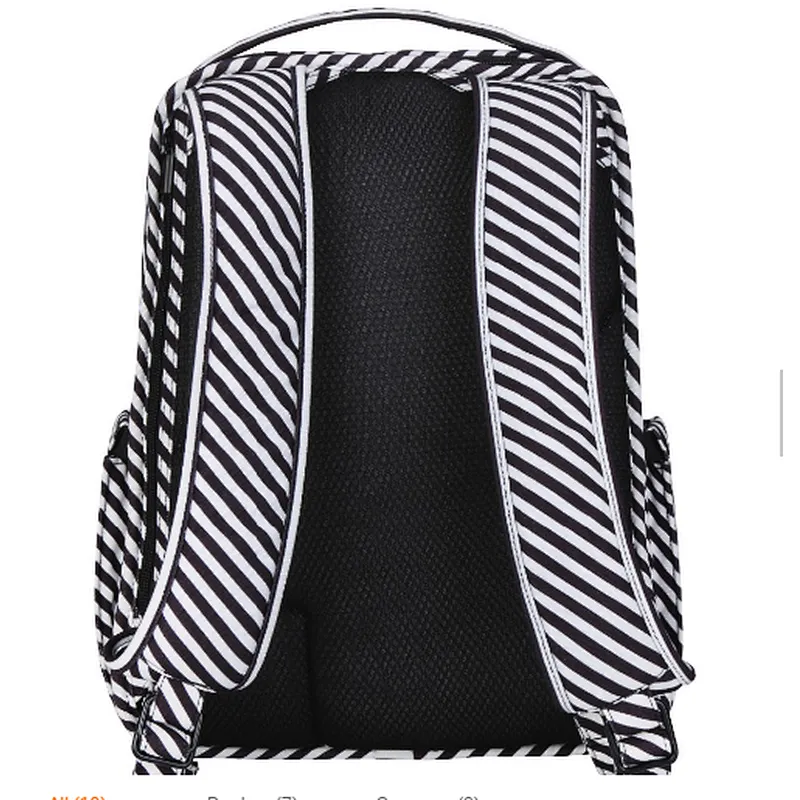 Black and white stripe canvas baby changing diaper bag back pack mummy backpack