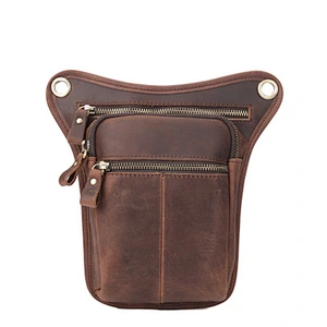 Genuine Leather Vintage Fanny Pack For Men Running Belt Small Pouch Case For Phone