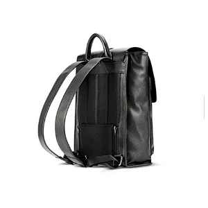 Korea famous brand 25l black school bag pu leather backpack with cooler compartment