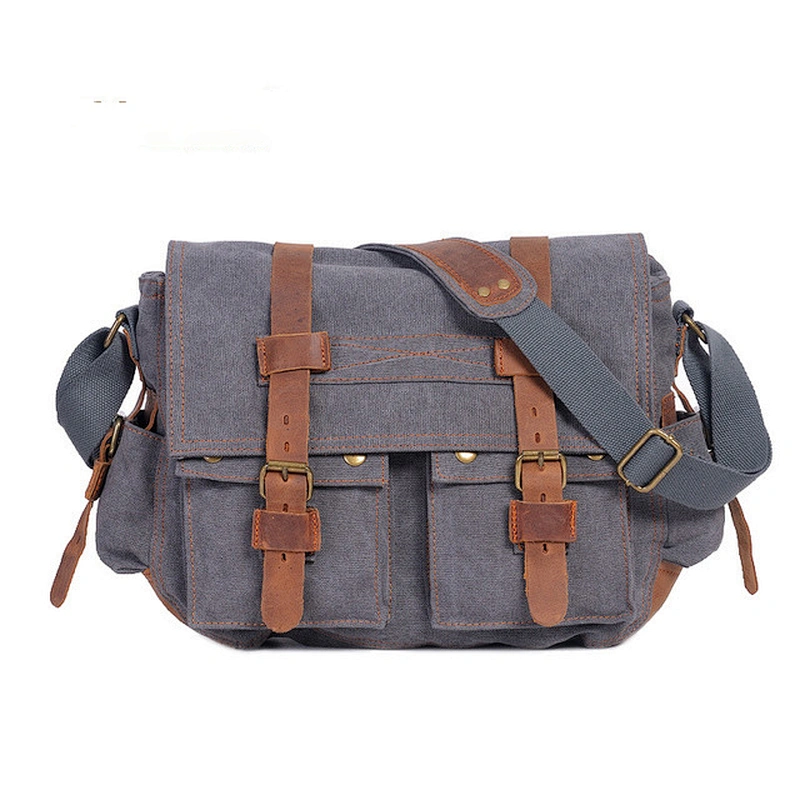 2018 New Men's Canvas Shoulder Bag European and American Style Retro Messenger Bag Men's Casual Bag